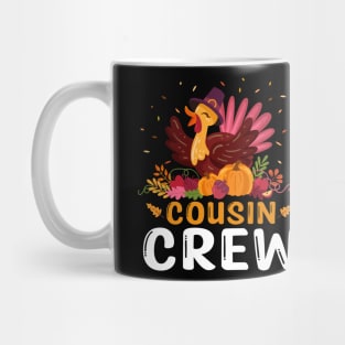 Cousin Crew Turkey Cute Family Thanksgiving Pajamas Mug